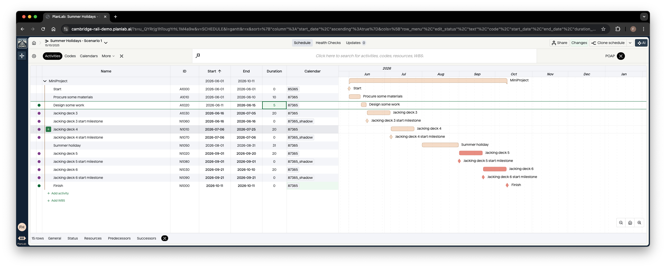 Design shortened to 5 days, and deck 4 is pulled in front of the holiday